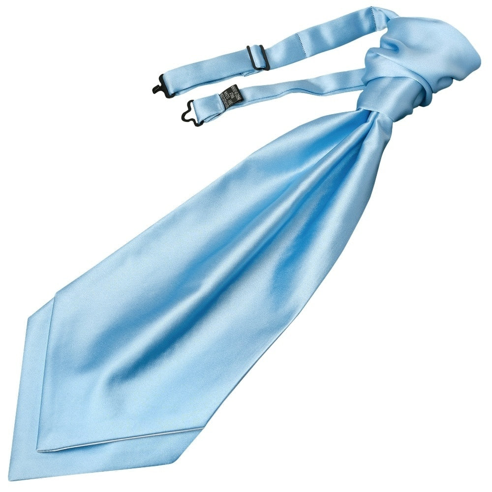 End Of Season Plain Sky Blue Handmade Mens Cravat 1