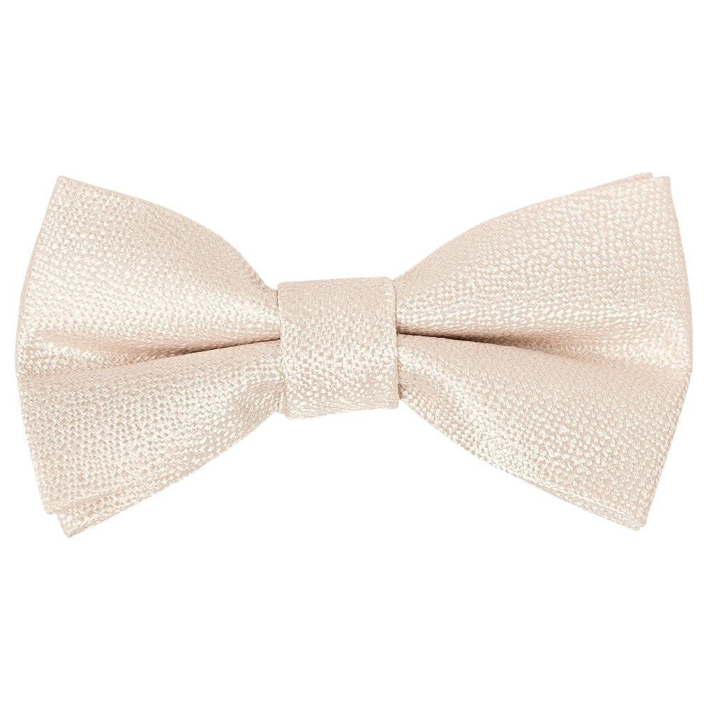 Pre Tied Blush Textured Silk Boys Bow Tie And Pocket Square Set Age 4 7 2