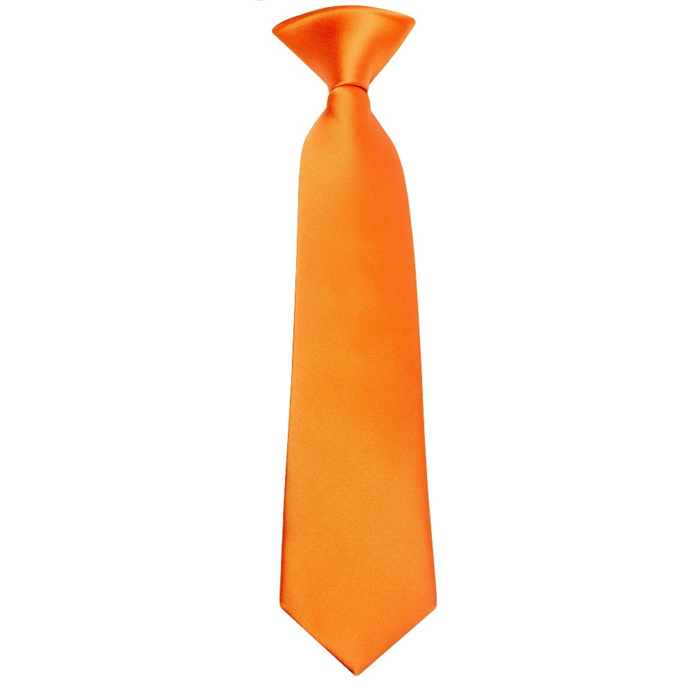 Pre Tied Orange Satin Boys Tie Age 4 7 1