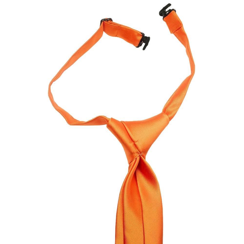 Pre Tied Orange Satin Boys Tie Age 4-7