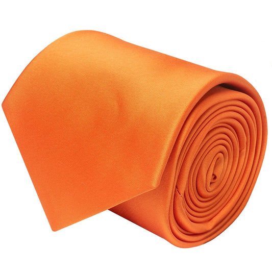 Plain Orange Satin Classic Mens Tie