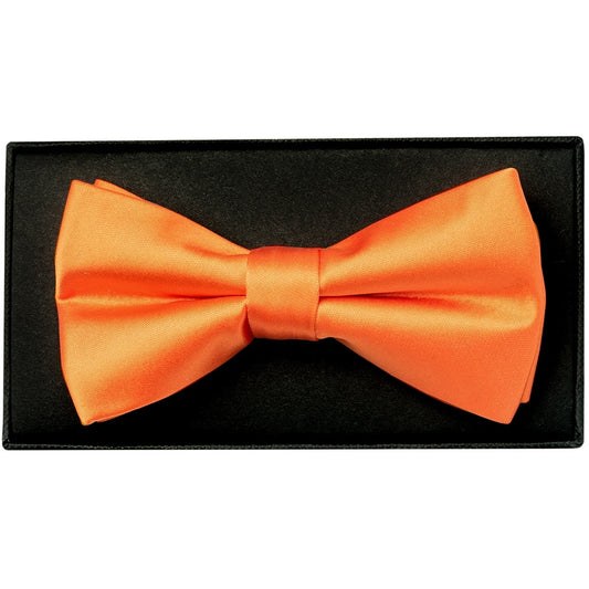 Plain Orange Hand Made Mens Bow Tie 1