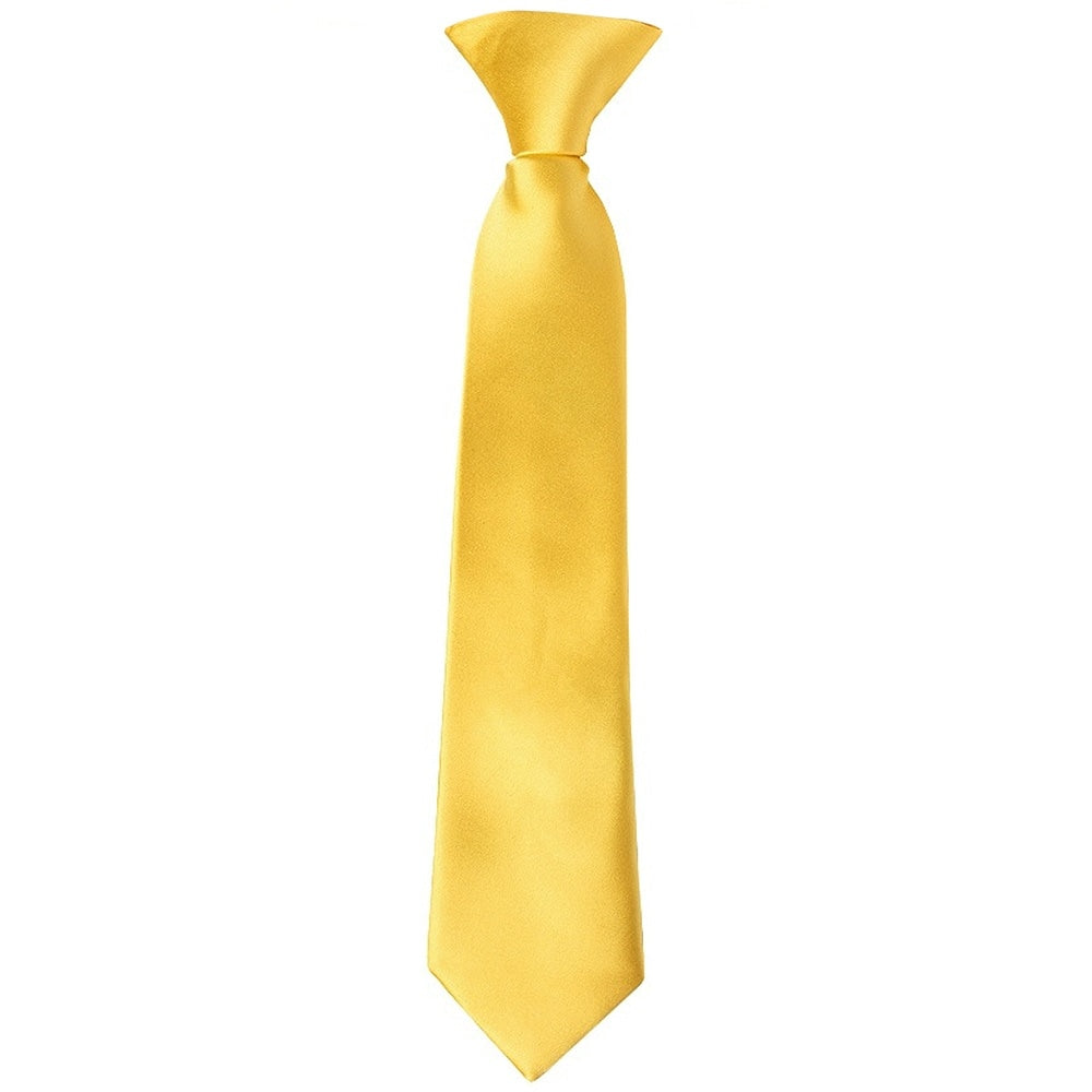 Pre Tied Yellow Gold Satin Boys Tie Age 4 7 1