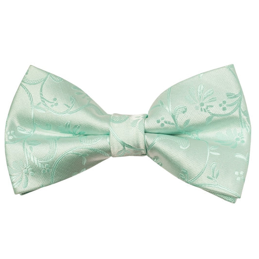 Pre Tied Mint Floral Boys Bow Tie Age 18 Months 3 Years 1