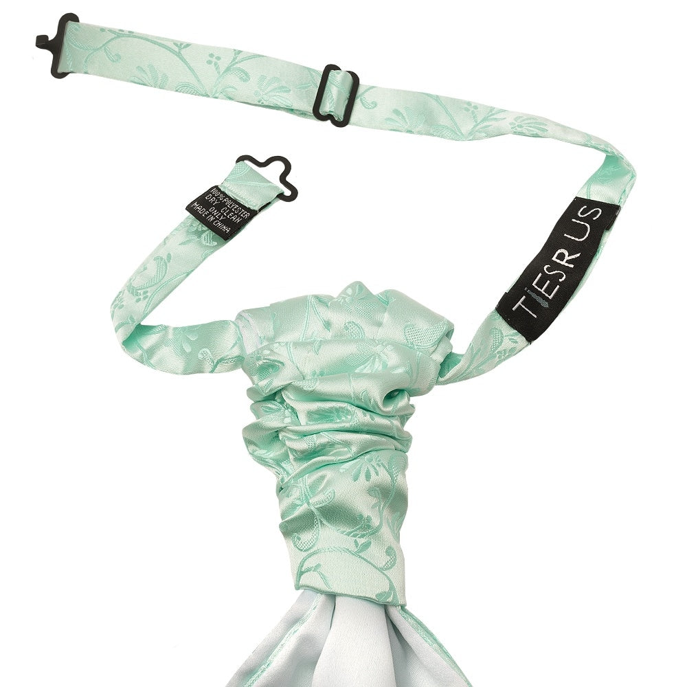 Mint Floral Mens Cravat Tie And Pocket Square Set 3