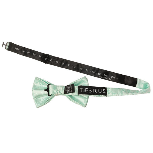 Mint Green Floral Handmade Mens Bow Tie 2