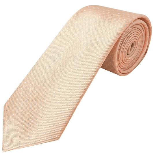 Peach And White Polka Dot Classic Mens Tie 1