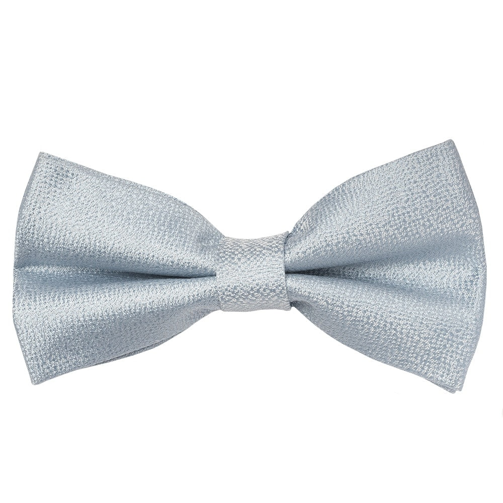 Pre Tied Light Blue Textured Silk Boys Bow Tie And Pocket Square Set Age 4 7 2