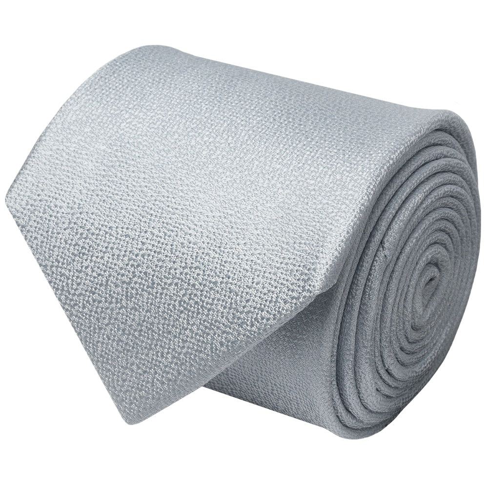Plain Light Blue Textured Silk Classic Mens Tie 2