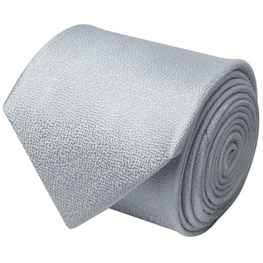Plain Light Blue Textured Silk Classic Mens Tie 2