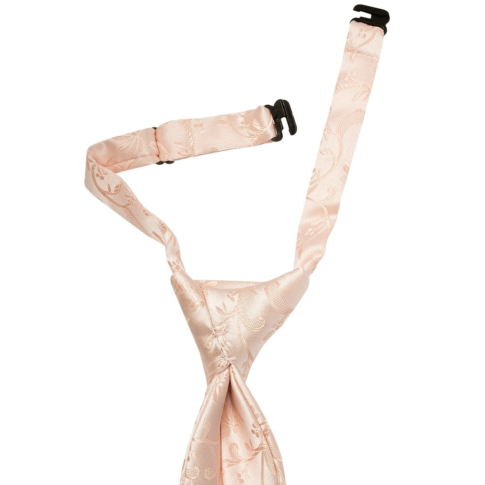 Pre Tied Light Peach Floral Boys Tie Age 4 7 2