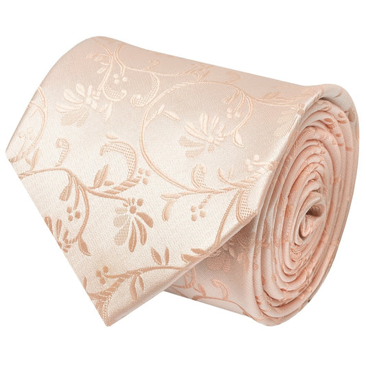 Light Peach Floral Classic Mens Tie 2