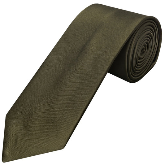 Plain Leaf Green Satin Classic Mens Tie and Pocket Square Set
