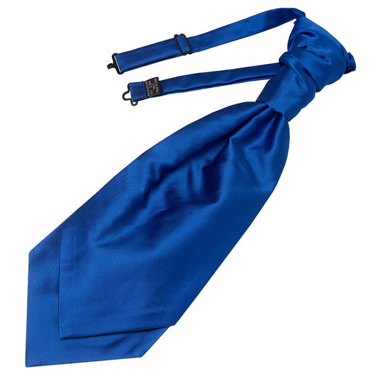 Royal Blue Satin Mens Cravat Tie And Pocket Square Set 2