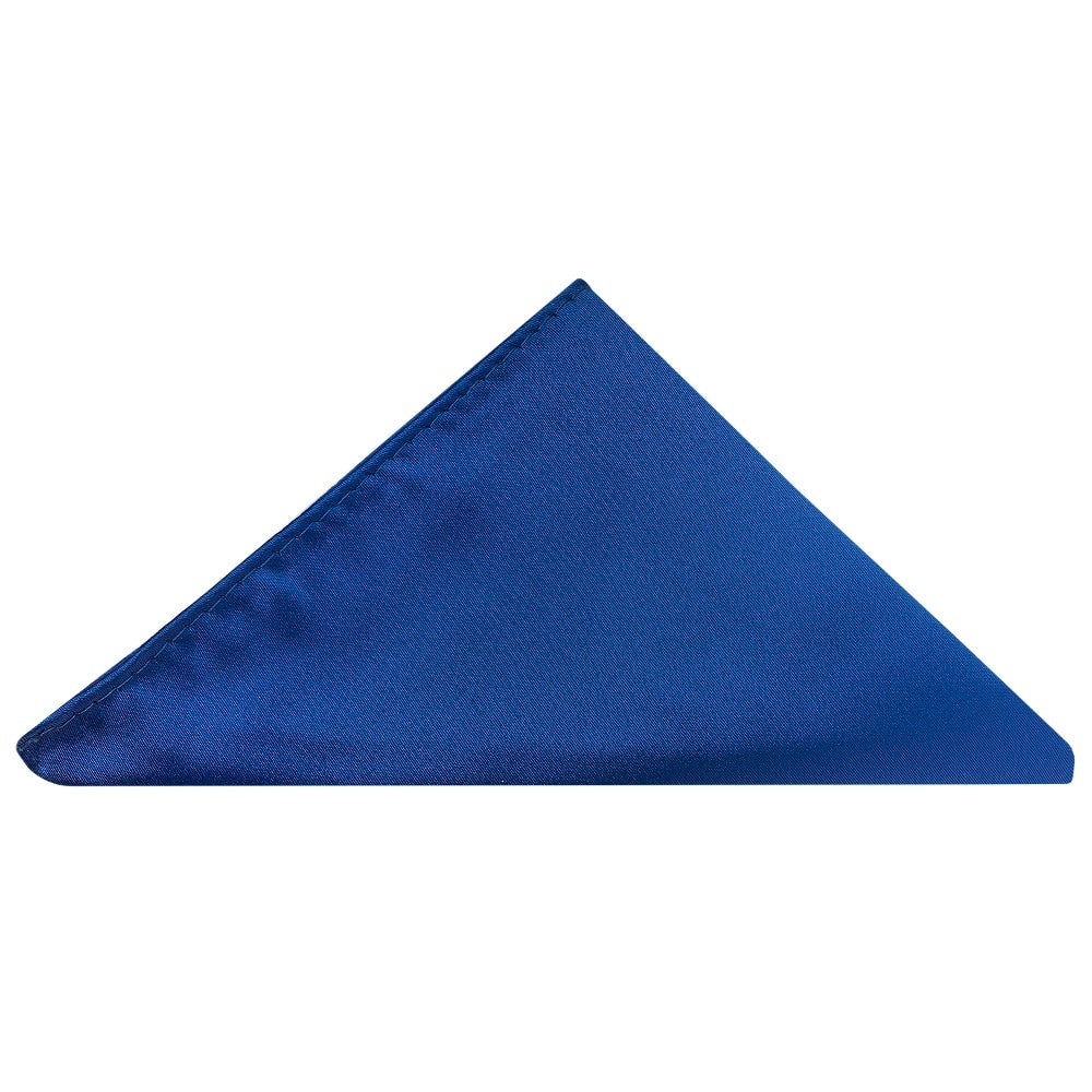Royal Blue Satin Mens Cravat Tie and Pocket Square Set