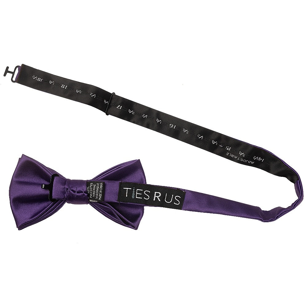 Handmade Purple Mens Bow Tie And Pocket Square Set 3