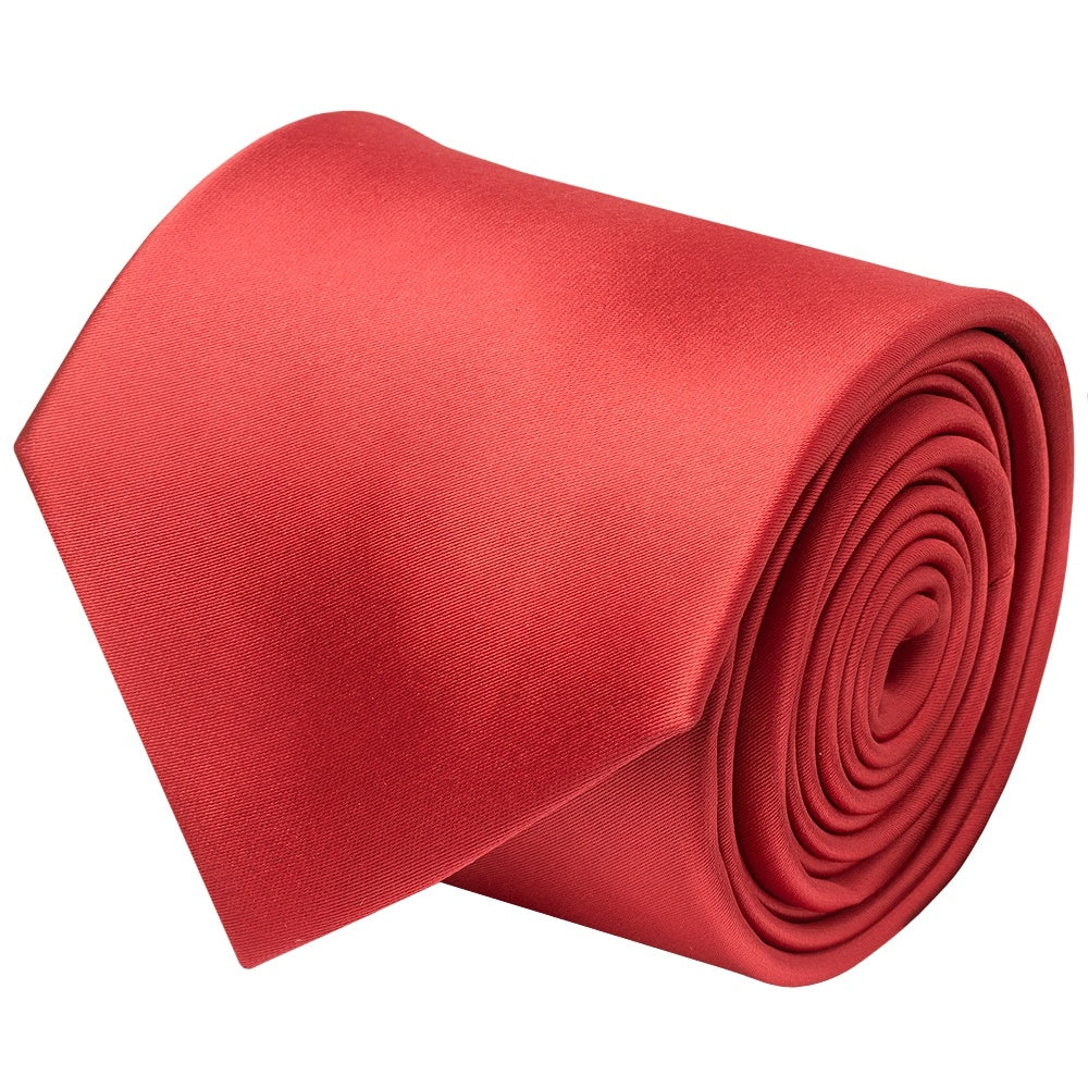 Fiesta Red Satin Classic Mens Tie And Pocket Square Set 4