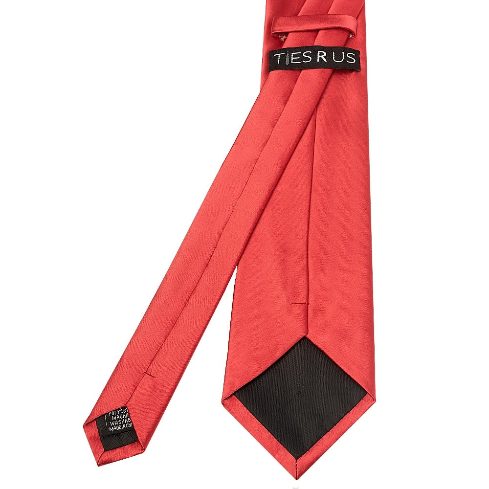 Fiesta Red Satin Classic Mens Tie And Pocket Square Set 5