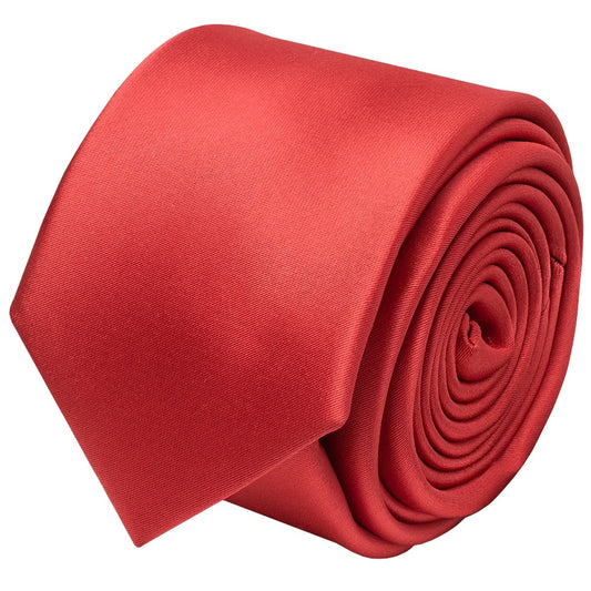 Fiesta Red Satin Skinny Mens Tie 2