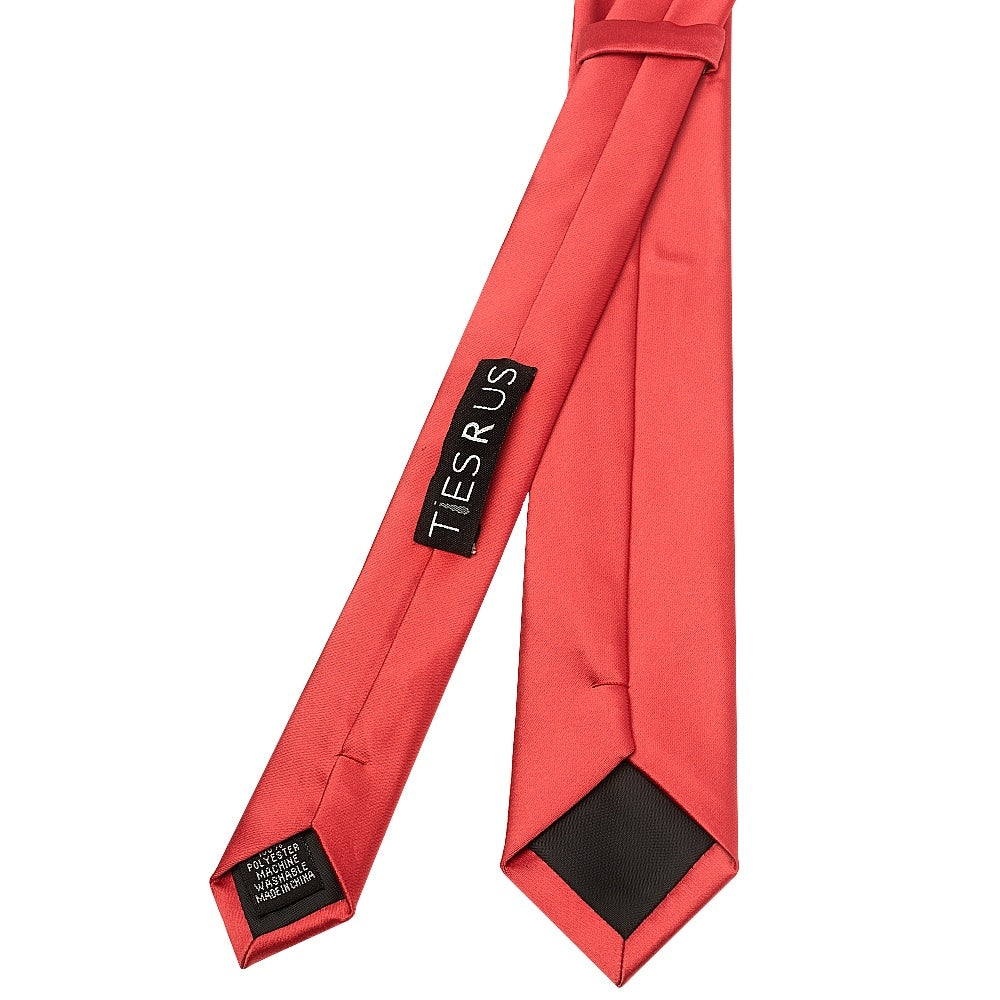 Fiesta Red Satin Skinny Mens Tie 3
