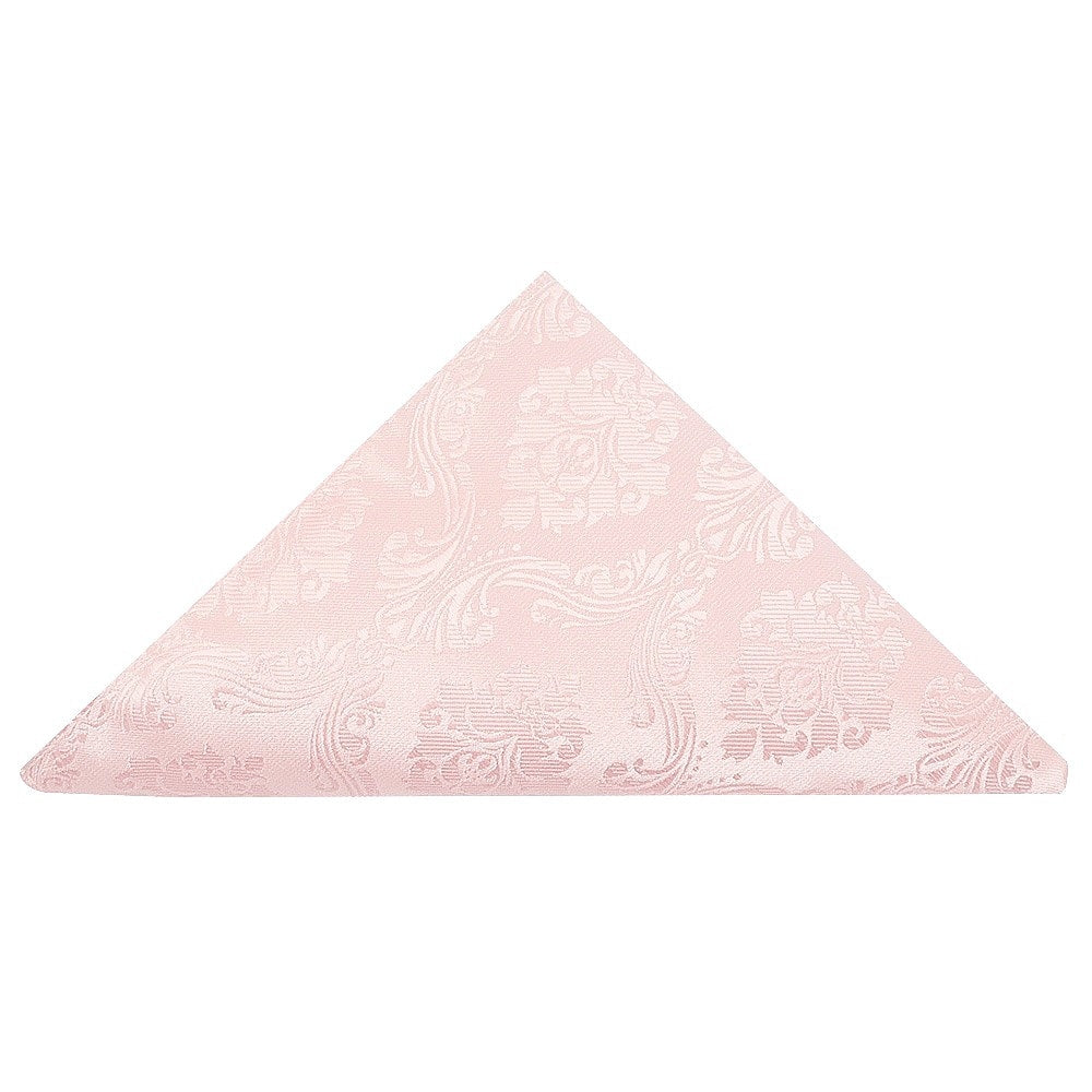 Blush Pink Paisley Skinny Boys Tie And Pocket Square Set 5