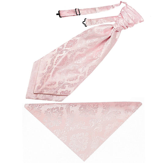 Blush Pink Paisley Mens Cravat Tie And Pocket Square Set 1