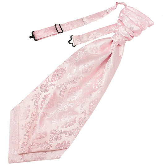 Blush Pink Paisley Mens Cravat Tie And Pocket Square Set 2