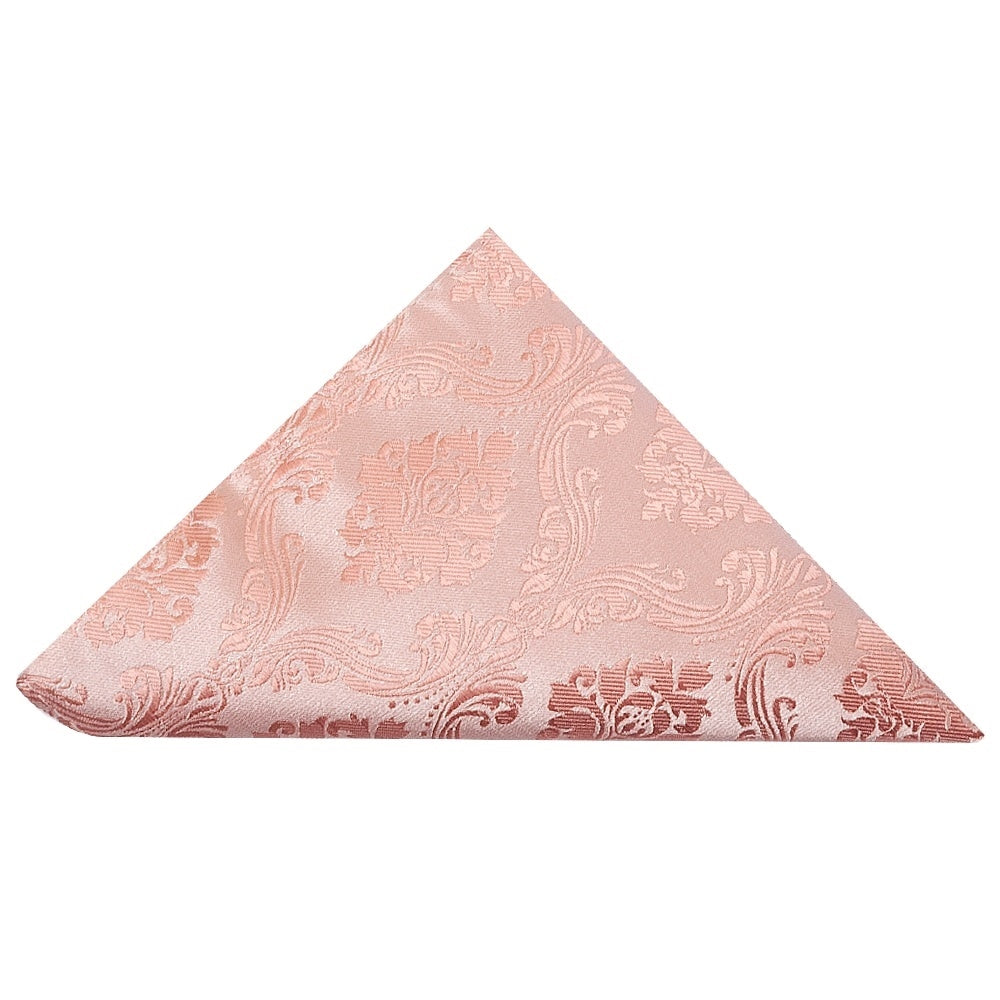 Pre Tied Rose Quartz Paisley Boys Bow Tie And Pocket Square Set 4
