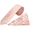 Rose Quartz Paisley Skinny Men's Tie and Pocket Square Set