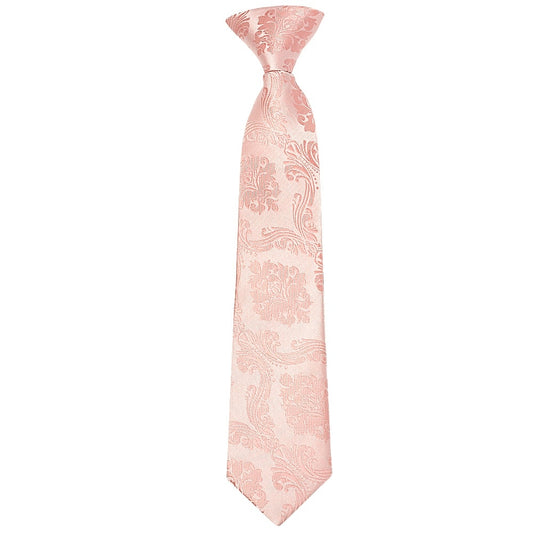 Pre Tied Rose Quartz Paisley Boys Tie Age 4-7