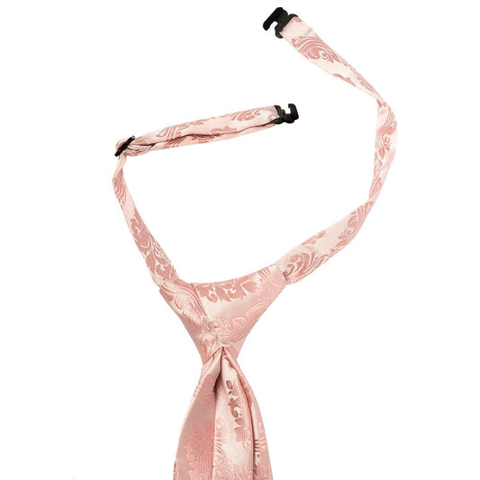 Pre Tied Rose Quartz Paisley Boys Tie Age 4-7