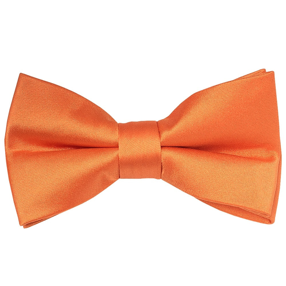 Plain Burnt Orange Handmade Mens Bow Tie 2