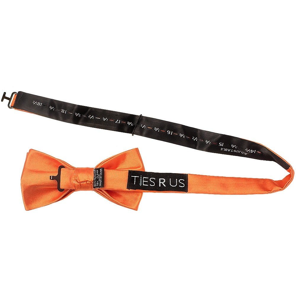 Plain Burnt Orange Handmade Mens Bow Tie 3