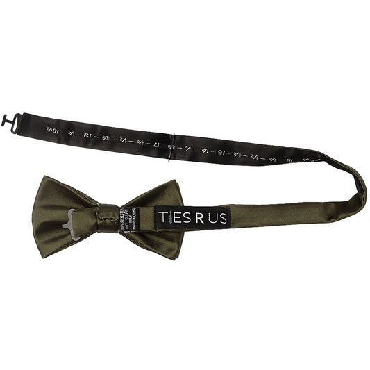 Plain Leaf Green Handmade Mens Bow Tie 2