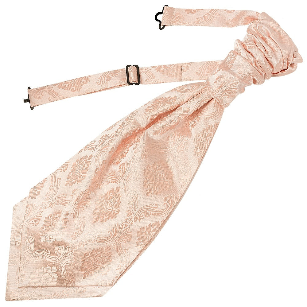 Light Peach Paisley Mens Cravat Tie And Pocket Square Set 2
