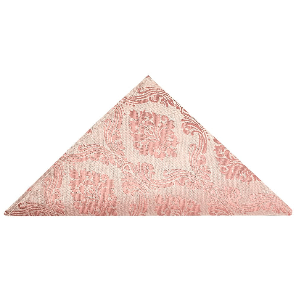 Pre Tied Rose Gold Paisley Boys Bow Tie And Pocket Square Set Age 4 7 4