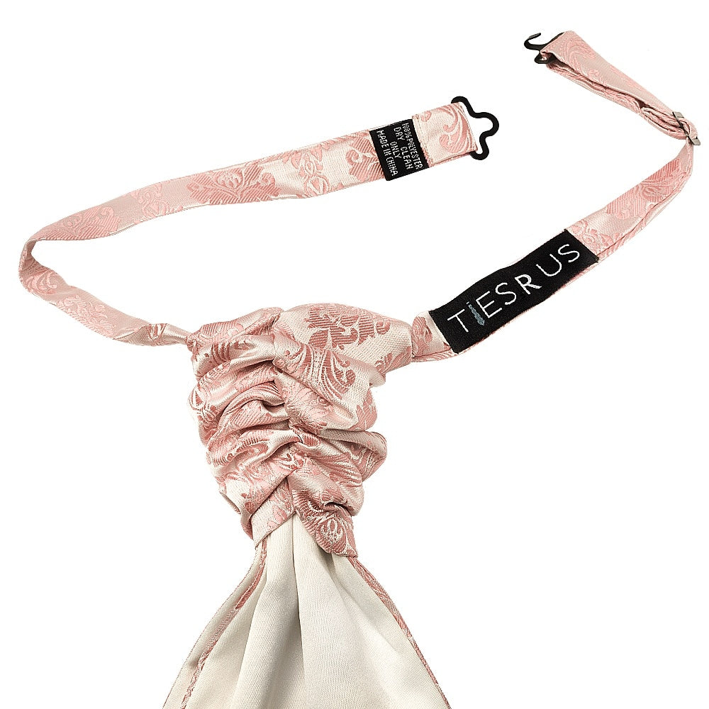 Rose Gold Paisley Mens Cravat Tie And Pocket Square Set 3