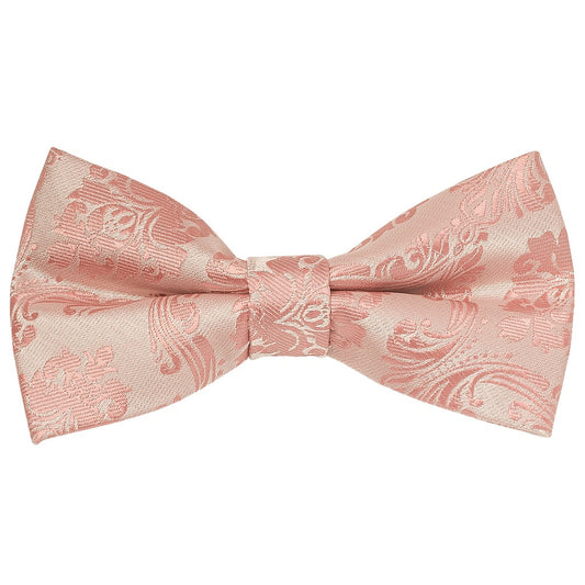 Pre Tied Rose Gold Paisley Boys Bow Tie Age 4-7