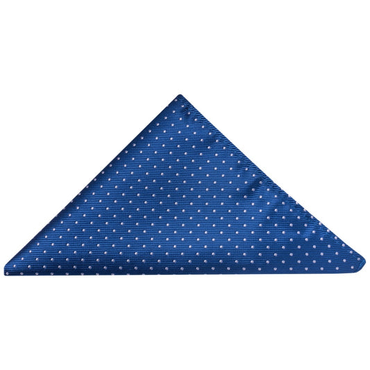 End Of Season Blue And White Polka Dot Pocket Square 1