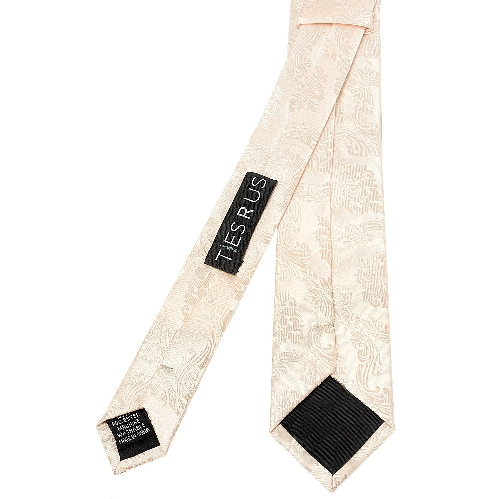 Blush Paisley Skinny Boys Tie 3