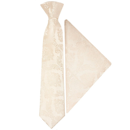 Pre Tied Blush Paisley Boys Tie And Pocket Square Set Age 4 7 1