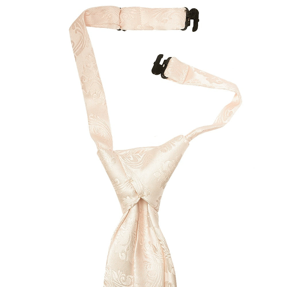 Pre Tied Blush Paisley Boys Tie And Pocket Square Set Age 4 7 3