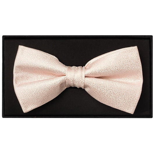 Blush Pink Textured Silk Mens Bow Tie 1