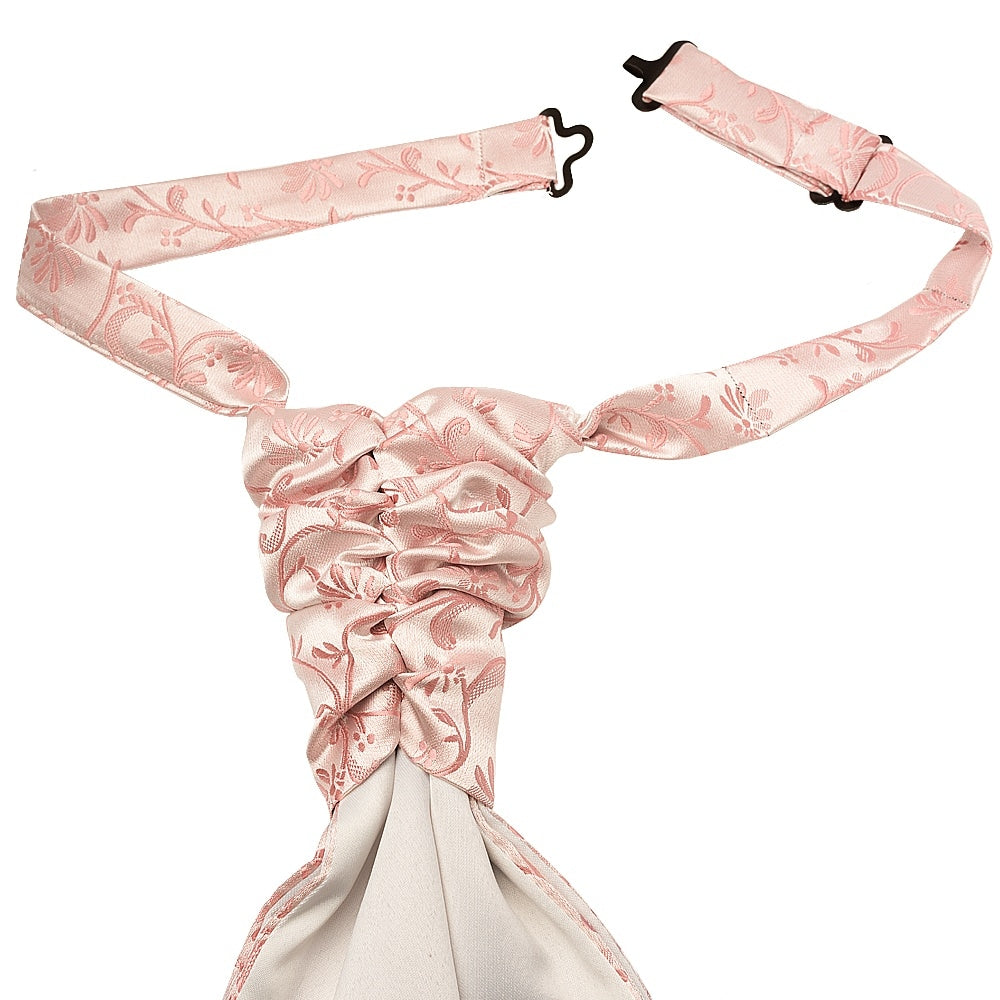 Rose Gold Floral Mens Cravat Tie And Pocket Square Set 3