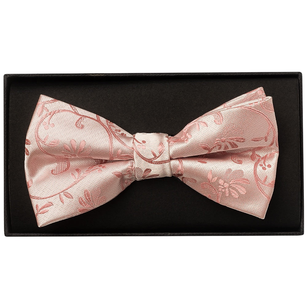 Rose Gold Floral Handmade Mens Bow Tie 1