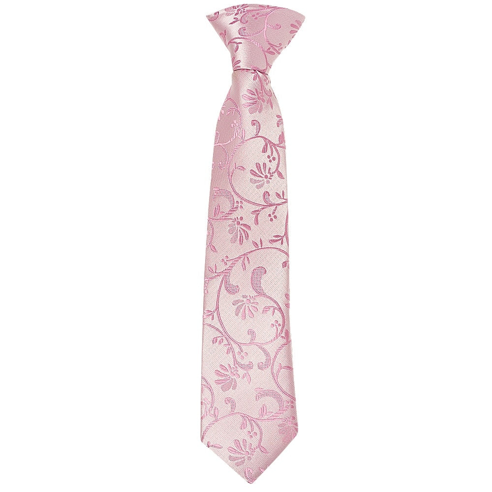 Pre Tied Dusty Pink Floral Boys Tie And Pocket Square Set Age 4 7 2