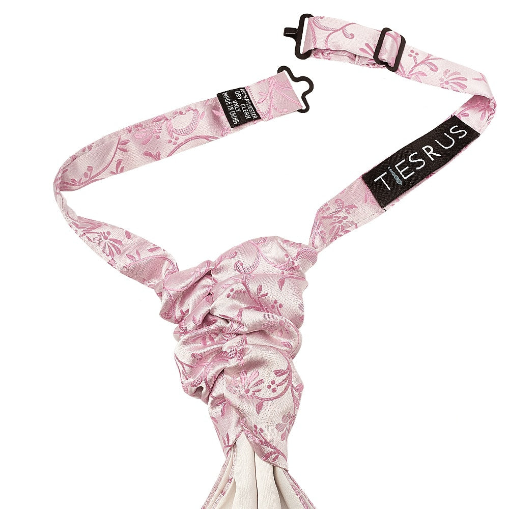 Dusty Pink Floral Mens Cravat Tie And Pocket Square Set 3