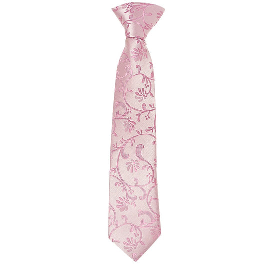Pre Tied Dusty Pink Floral Boys Tie Age 4 7 1