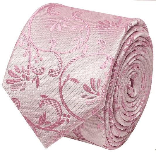 Dusty Pink Floral Skinny Boys Tie 2