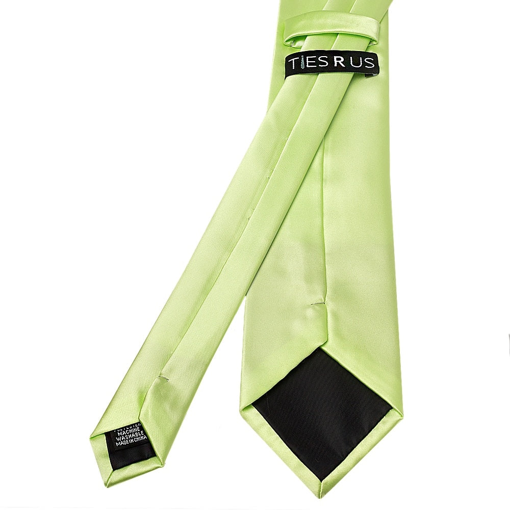 Plain Avocado Satin Classic Mens Tie 4
